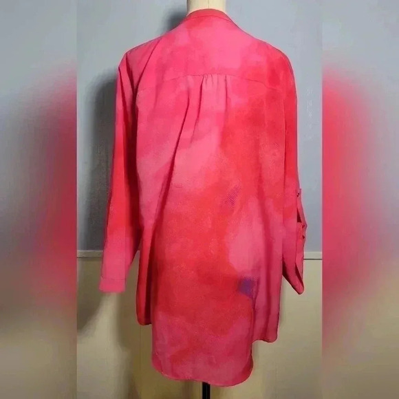 Chaus Bright Pink / Purple Light Tye-Dye Lightweight Long-Sleeve Blouse … - Picture 6 of 10